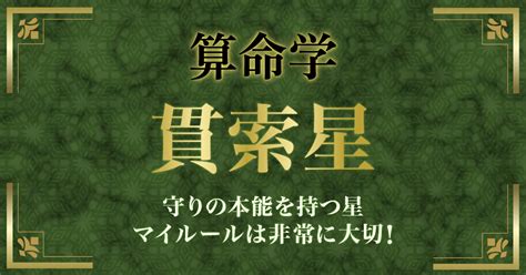 貫索|算命学【十大主星】貫索星（かんさくせい）の特徴、。